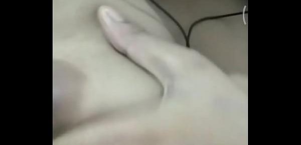  Wife video calling husband brother with honey on her nipples.